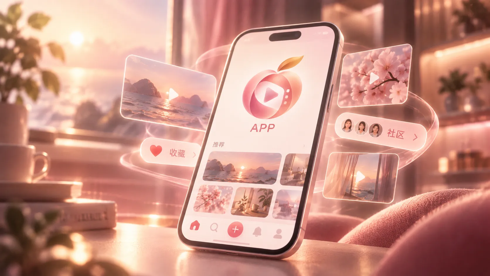 蜜桃传媒APP与移动端使用主题图